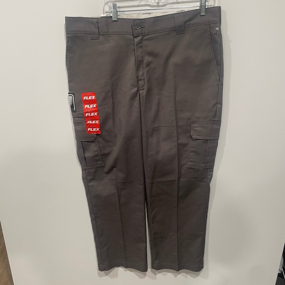 Dickies Flex Cargo Pants‎ Mens 38x30 Gray Straight Leg Regular Fit Workwear